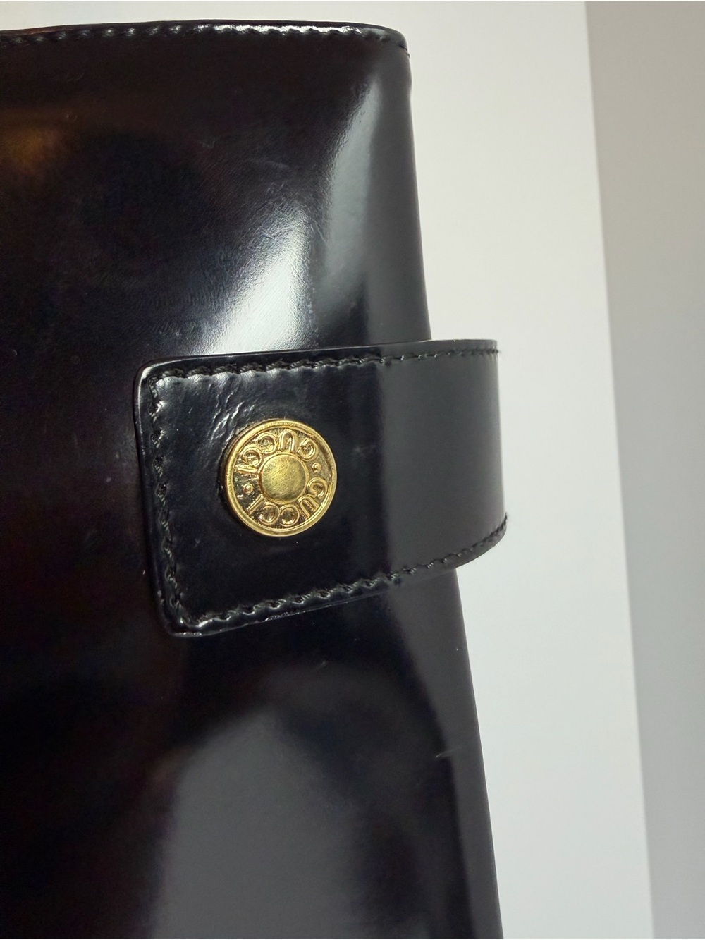 Vintage Gucci Black Patent Leather Shopper Tote Bag - Picture 6 of 16